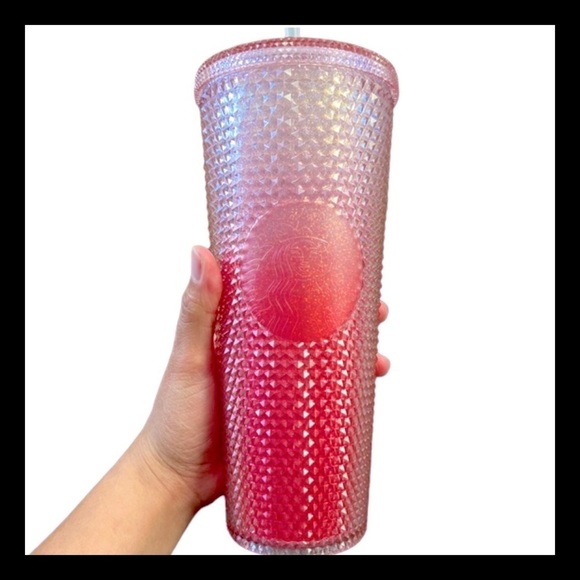 Starbucks China Summer 2021 Gradient Coral Pink Peach Ombre Glitter Tumbler - Picture 2 of 6